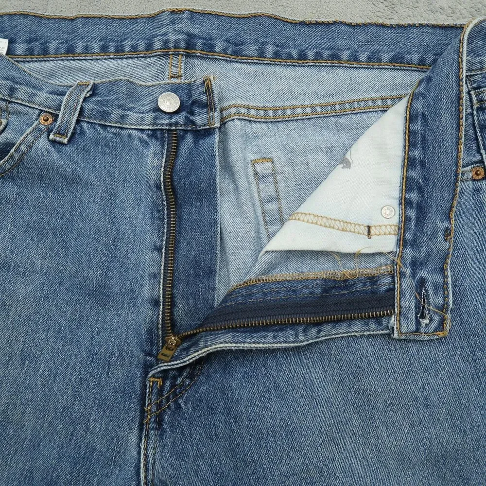 Levi's 505 Jeans Mens Size 36x32 Blue Regular Straight 100% Cotton Denim